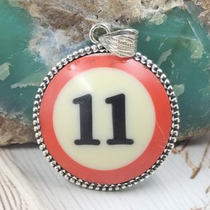 Pool Ball 11 925 Silver Pendant (REXT28-251)