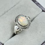 Dainty Ethiopian Opal 925 Sterling Silver Ring (RS46-13)