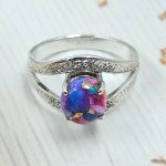 Pink Dahlia Turquoise Prong Set 925 Silver Ring (REXT1-22)