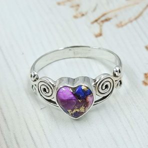 Pink Dahlia Turquoise 925 Silver Ring (REXT1-30)