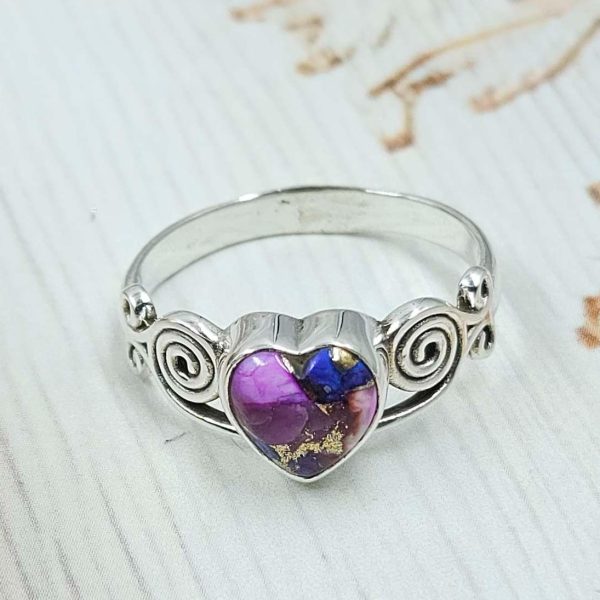 Pink Dahlia Turquoise 925 Silver Ring (REXT1-30)