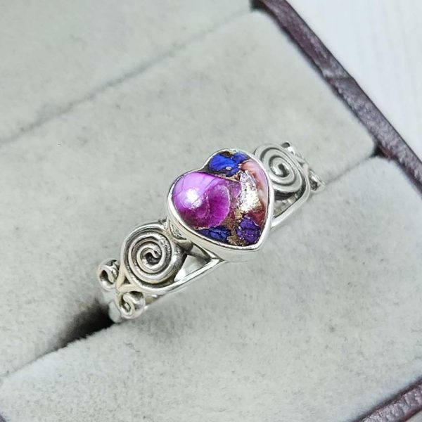 Pink Dahlia Turquoise 925 Silver Ring (REXT1-30) - Image 2