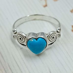 Kingman Turquoise 925 Silver Ring (REXT1-29)