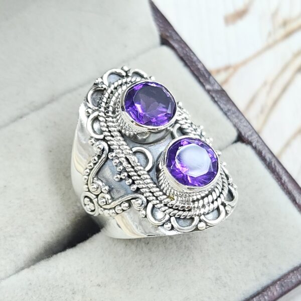 Amethyst 925 Sterling Silver Ring (RS13-293) - Image 2