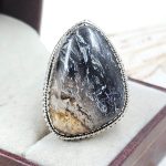 Plum Root Agate Size US 8 925 Sterling Silver Ring (REXT63-20)