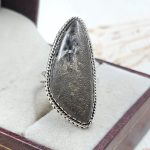 Plum Root Agate Size US 7 925 Sterling Silver Ring (REXT63-21)