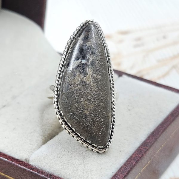 Plum Root Agate Size US 7 925 Sterling Silver Ring (REXT63-21)