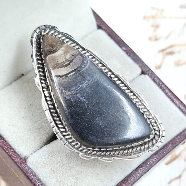Plum Root Agate Size US 7 925 Sterling Silver Ring (REXT63-23) - Image 2