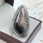Plum Root Agate Size US 7 925 Sterling Silver Ring (REXT63-25)