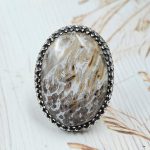 Plum Root Agate Size US 8 925 Sterling Silver Ring (REXT63-28)