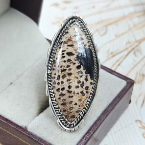 Plum Root Agate Size US 7 925 Sterling Silver Ring (REXT63-31)