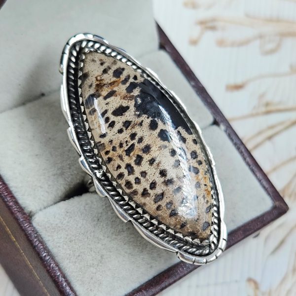 Plum Root Agate Size US 7 925 Sterling Silver Ring (REXT63-31) - Image 2