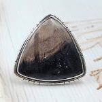 Plum Root Agate Size US 7 925 Sterling Silver Ring (REXT63-35)