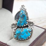Raw Kingman Turquoise Size US 11 925 Sterling Silver Ring (REXT89-202)
