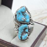 Raw Kingman Turquoise Size US 10 925 Sterling Silver Ring (REXT89-203)