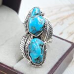 Raw Kingman Turquoise Size US 9 925 Sterling Silver Ring (REXT89-204)