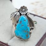 Raw Kingman Turquoise Size US 10 925 Sterling Silver Ring (REXT89-205)