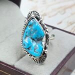 Raw Kingman Turquoise Size US 7 925 Sterling Silver Ring (REXT89-215)