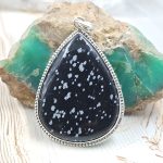 Snow Flake Jasper 925 Silver XL Pendant (RS15-220)