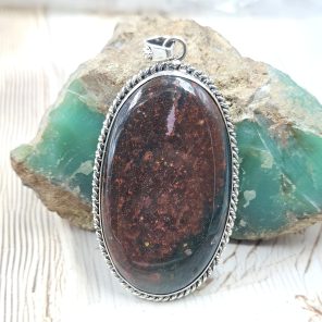 Bloodstone 2.5" 925 Silver XL Pendant (RS15-268)
