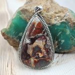 Crazy lace agate 2.25" 925 Silver XL Pendant (RS15-254)