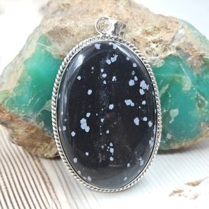 Snow Flake Jasper 2.25" 925 Silver XL Pendant (RS15-228)