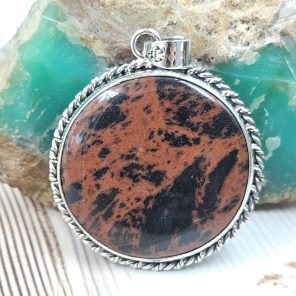 Mahogany obsidian 2" 925 Silver XL Pendant (RS15-222)