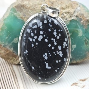 Snow Flake Jasper 2.25" 925 Silver XL Pendant (RS15-229)