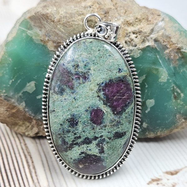 Ruby fuchisite 2.25" 925 Silver XL Pendant (RS15-241)