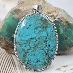 Kingman Turquoise 2.26" 925 Silver XL Pendant (RS15-233)