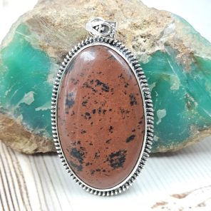 Mahogany obsidian 2.25" 925 Silver XL Pendant (RS15-227)