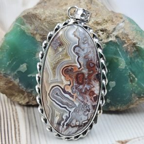 Crazy Lace Agate 2.25" 925 Silver XL Pendant (RS15-269)