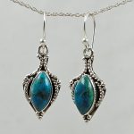 Chrysocolla 925 Sterling Silver Earrings (REXT63-45)