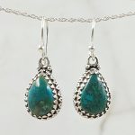 Chrysocolla 925 Sterling Silver Earrings (REXT63-47)