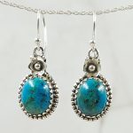 Chrysocolla 925 Sterling Silver Earrings (REXT63-50)