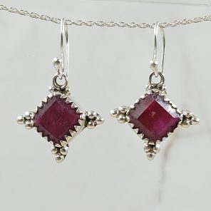 Ruby 925 Sterling Silver Earrings (REXT63-36)