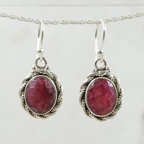 Ruby 925 Sterling Silver Earrings (REXT63-37)