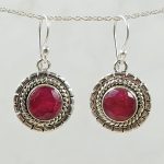 Ruby 925 Sterling Silver Earrings (REXT63-40)
