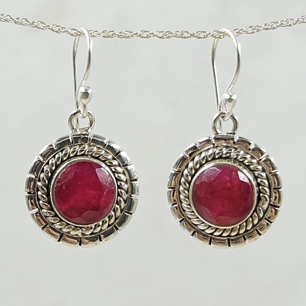 Ruby 925 Sterling Silver Earrings (REXT63-40)