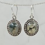 Moss Agate 925 Sterling Silver Earrings (REXT63-41)