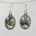 Moss Agate 925 Sterling Silver Earrings (REXT63-42)
