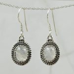 Rainbow Moonstone 925 Sterling Silver Earrings (REXT63-52)