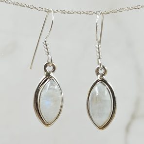 Rainbow Moonstone 925 Sterling Silver Earrings (REXT63-53)