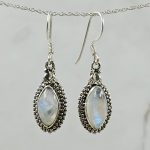 Rainbow Moonstone 925 Sterling Silver Earrings (REXT63-54)