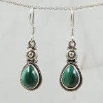 Malachite 925 Sterling Silver Earrings (REXT63-56)