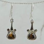 Tiger's Eye 925 Sterling Silver Earrings (REXT63-60)