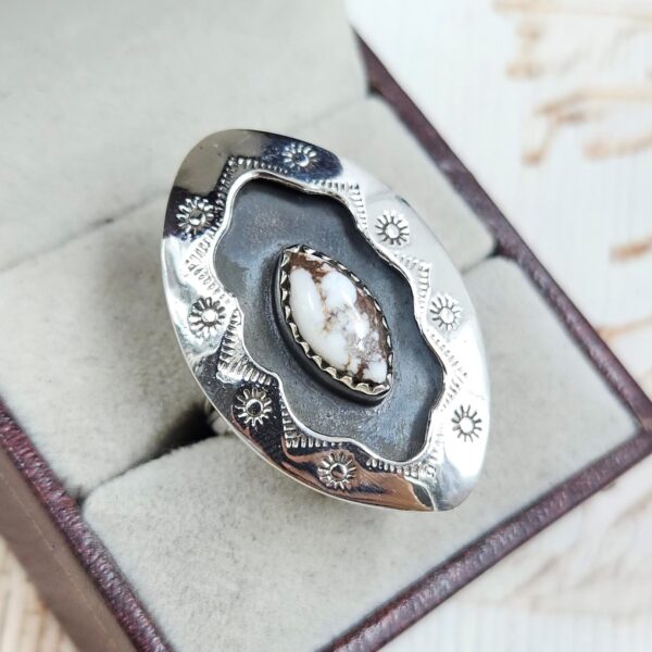 Wild Horse Jasper 925 Sterling Silver Shadow Box Ring (RS3-67) - Image 2