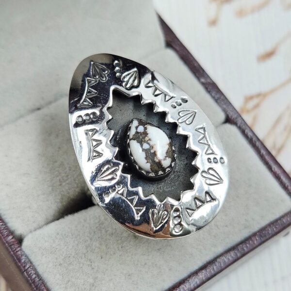 Wild Horse Jasper 925 Sterling Silver Shadow Box Ring (RS3-70) - Image 2
