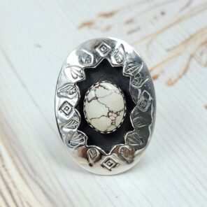 Wild Horse Jasper 925 Sterling Silver Shadow Box Ring (RS3-77)