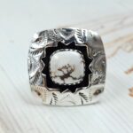 Wild Horse Jasper 925 Sterling Silver Shadow Box Ring (RS3-80)